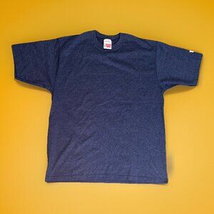 Vintage Wilson Blank T-Shirt Navy Blue Sz L Logo Single Stitch Sleeve 90s